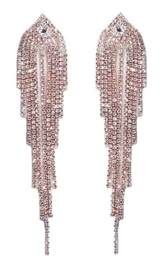 Kolczyki rose gold długie nitki