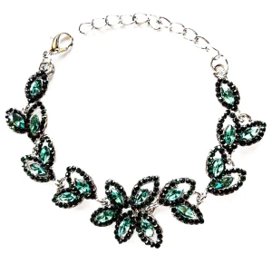 Bransoletka zielona szmaragdowa elegancka wieczorowa