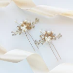 Zestaw wsuwek ślubnych złotych