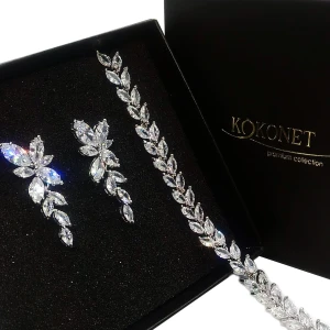 Komplet ślubny FLORES silver + ROSANA silver