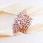 Grzebyk ślubny rose gold ozdobny do fryzury
