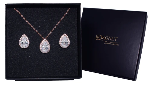 Komplet ślubny w różowym złocie DROP rose