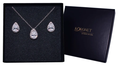 Komplet ślubny srebrny DROP silver