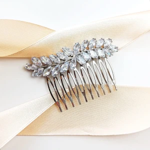Grzebyk do fryzury  ślubnej srebrny