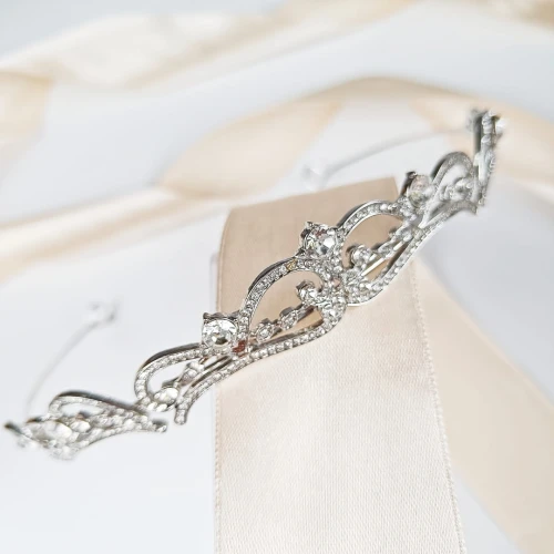 KORONA diadem tiara na ślub studniówkę bal srebrna