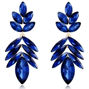 Kolczyki niebieskie efektowne długie na prezent