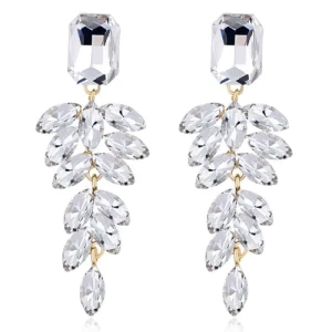 Kolczyki złote kryształowe na wesele