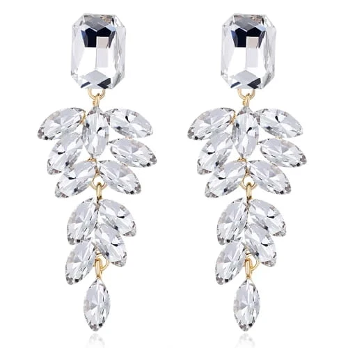 Kolczyki srebrne złote kryształowe na wesele