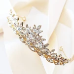 Tiara korona diadem złota na ślub przyjęcie