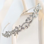 Opaska srebrna rustykalna z cyrkoniami na ślub