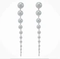 Kolczyki białe perły długie srebrne