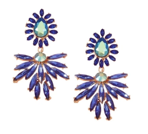 Kolczyki niebieskie opalowe wizytowe