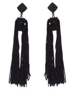 Kolczyki czarne z chwostami długie