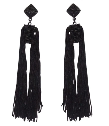 Kolczyki czarne z chwostami długie