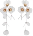 Kolczyki białe z kwiatami długie i okazałe