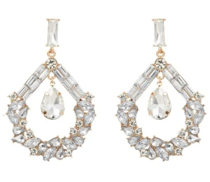 Kolczyki złote kryształowe duże krople