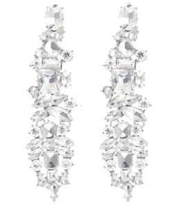 Kolczyki złote kryształowe długie sople