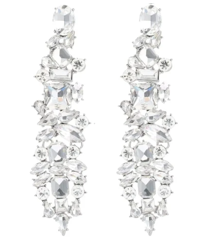 Kolczyki złote kryształowe długie sople