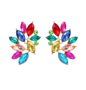 Kolczyki kolorowe cyrkonie skrzydła