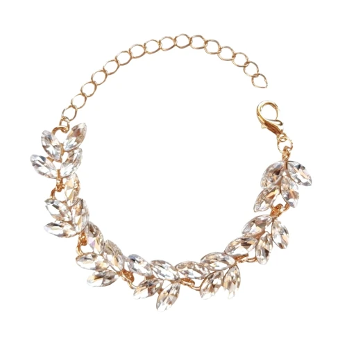 Bransoletka złota kryształowa z cyrkoniami