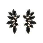 Kolczyki czarne skrzydła z cyrkoniami