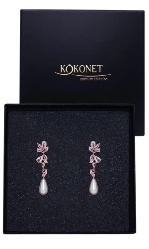 Kolczyki ślubne różowe złoto MARISEY rose