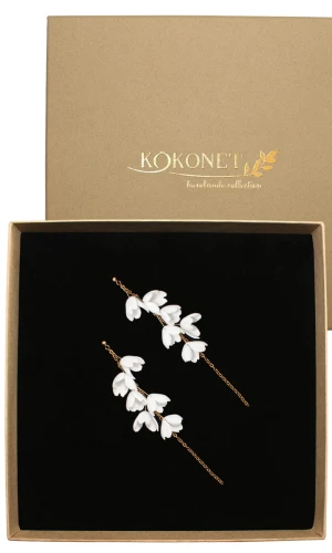 Kolczyki ślubne z kwiatami FORSYTHIA gold