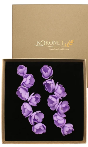 Długie kolczyki kwiatowe LIDIA lavender
