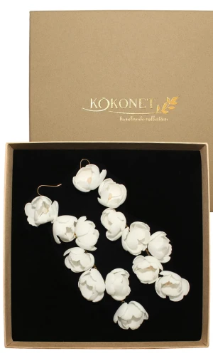 Kolczyki ślubne kwiatowe LIDIA gold