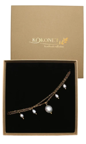 Bransoletka ślubna złota z perłami ALLULA gold