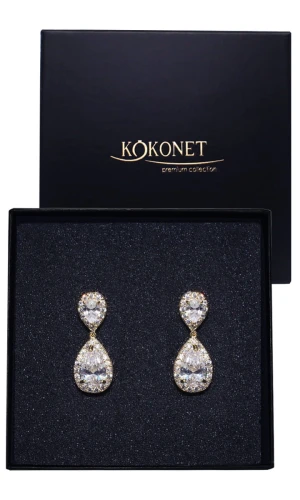 Złote kolczyki w stylu klasycznym z łezkami MIGDAL gold