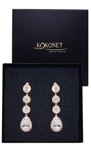 Złote kolczyki ślubne FELICE gold