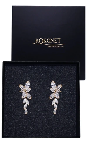 Kolczyki ślubne złote FLORES gold