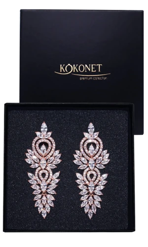 Kolczyki ślubne różowe złoto GLORY rose