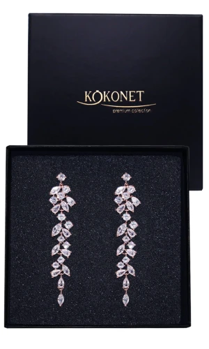 Kolczyki ślubne CHLOE różowe złoto rose