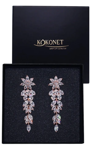 Kolczyki ślubne różowe złoto MOREE rose