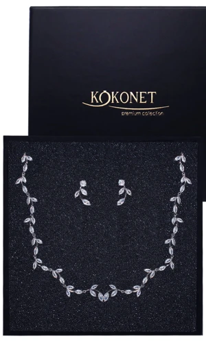 Komplet ślubny srebrny kolczyki naszyjnik BLIS silver