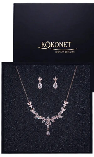 Komplet ślubny zestaw biżuterii CASIA rose