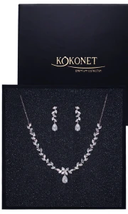 Komplet ślubny kolczyki i naszyjnik FLORIS II silver