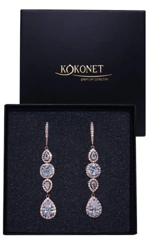 Kolczyki ślubne różowe złoto ARYA rose