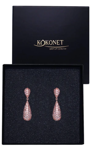 Kolczyki ślubne różowe złoto SAVA rose