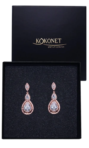 Kolczyki ślubne różowe złoto OLEA rose