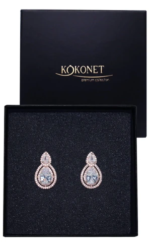 Kolczyki ślubne różowe złoto TALIA rose