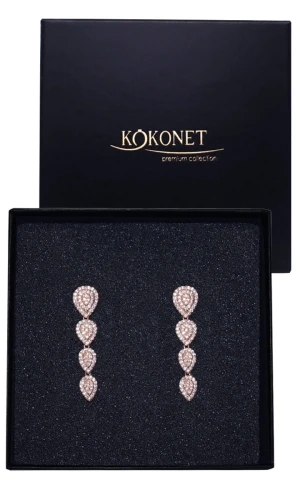 Kolczyki ślubne różowe złoto DITA rose