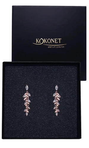 Kolczyki ślubne różowe złoto SIRRI rose