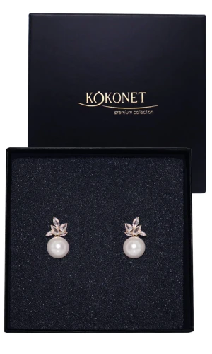 Kolczyki ślubne złote DAISY gold z perłami