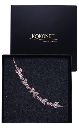 Bransoletka ślubna różowe złoto SEMI rose