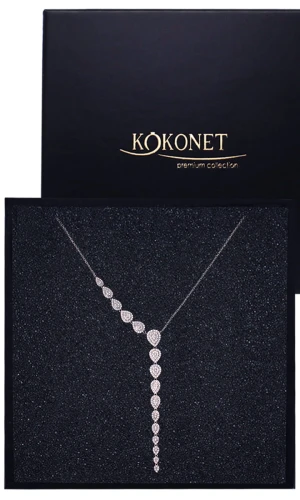 Asymetryczny naszyjnik ślubny srebrny DITA silver