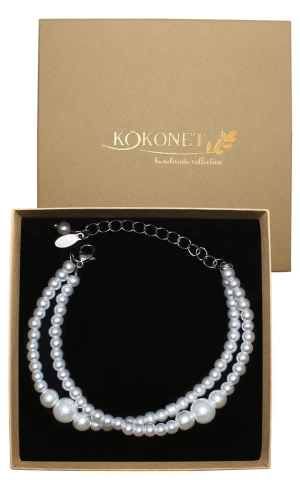 Perłowa srebrna bransoletka ANDROMEDA silver
