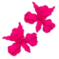 KOLCZYKI różowe fuksja kwiaty duże XXL okazałe na wakacje wiosenny MOTYW